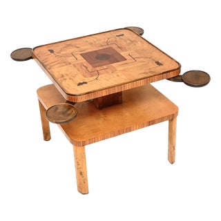 Swedish Art Deco Inlaid Satin Birch Occasional Table, 1920 For Sale