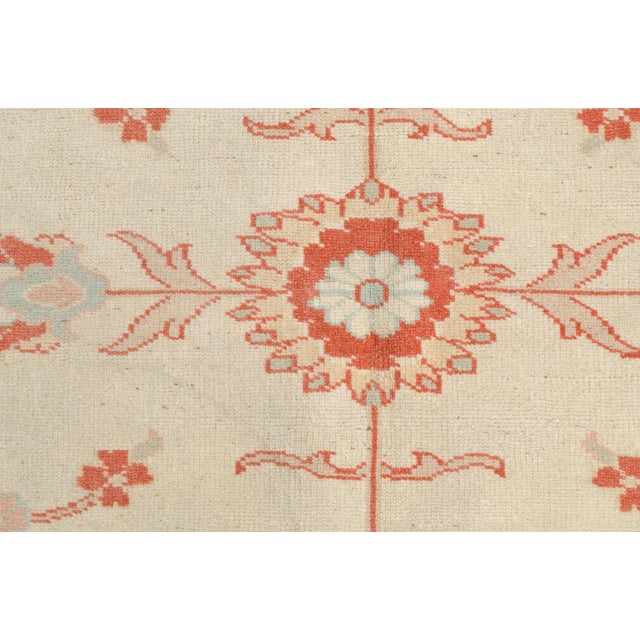Vintage Turkish Oushak Rug in Pastel Salmon Pink and Ivory For Sale - Image 10 of 10