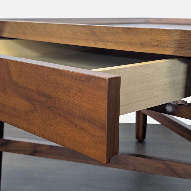 Brown Crate & Barrel Bradley Coffee Table With Two Drawers For Sale - Image 8 of 11