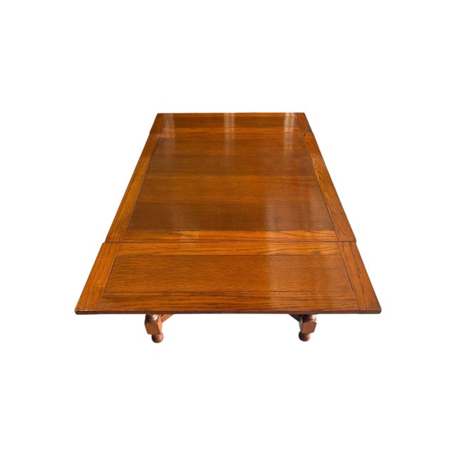 Professionally Restored - 1930s Draw Leaf Table - Solid Oak - Barley Twist (#19). For Sale - Image 4 of 10