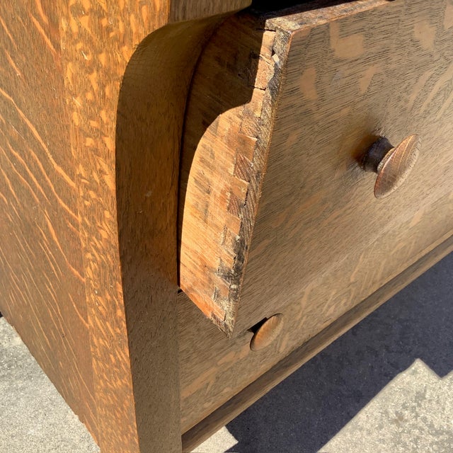 Tan Antique Tiger Oak Dresser For Sale - Image 8 of 13