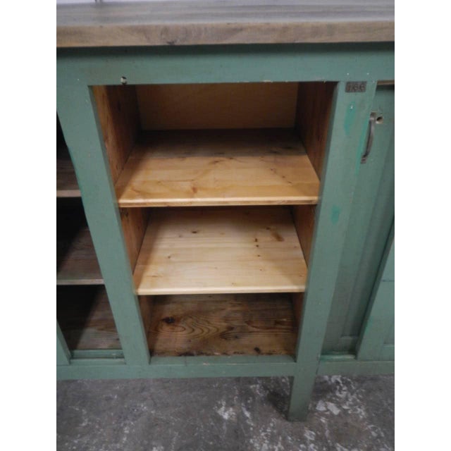 Forest Green Textile Industry Sideboard Counter, 1960s For Sale - Image 8 of 13