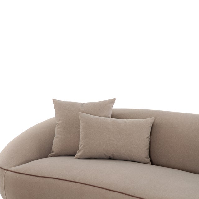Jenny Taupe Faux Mohair Sofa For Sale In Los Angeles - Image 6 of 8