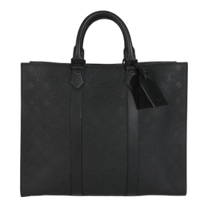 Black Monogram Embossed Taurillon Sac Plat 24H