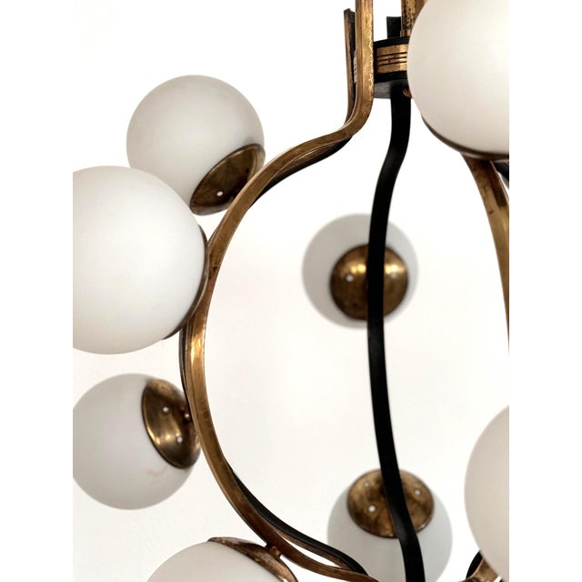 Stunning Stilnovo chandelier from the 1950s, Made in Italy. All original parts, no re-production, in perfect condition....