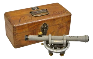 Vintage David White Instrument Surveying Equipment Plane Utility Level Oak Case