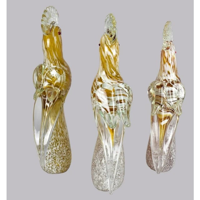 Vintage Murano Glass Parrots - Set of 3 For Sale - Image 4 of 5