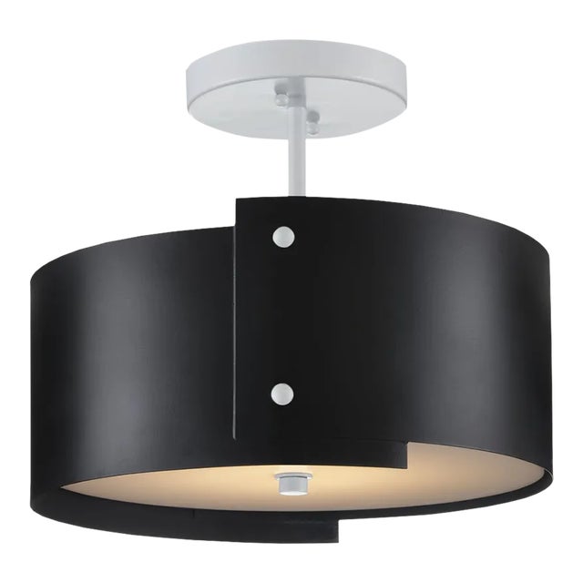 Currey & Company Ritsu Black Semi-Flush For Sale