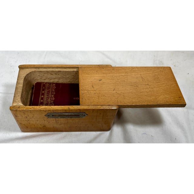 Art Deco Antique Art Deco Wooden Money Box With Key & False Bottom Hiding Spot From England - Circa 1920 For Sale - Image 3 of 12