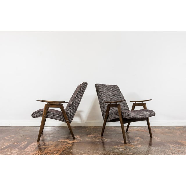 Brown Vintage Armchairs by J. Šmidek for Ton, Former Czechoslovakia, 1960s, Set of 2 For Sale - Image 8 of 17