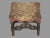Late 19th Century Antique English Carved Oak Footstool Bench With Floral Tapestry Seat For Sale - Image 4 of 10