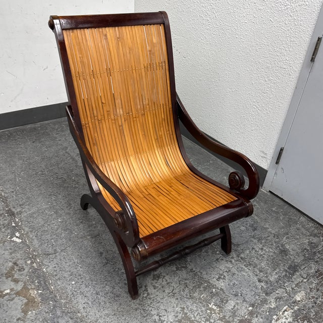Colombian Bamboo + Mahogany Lounge Chair For Sale - Image 11 of 12