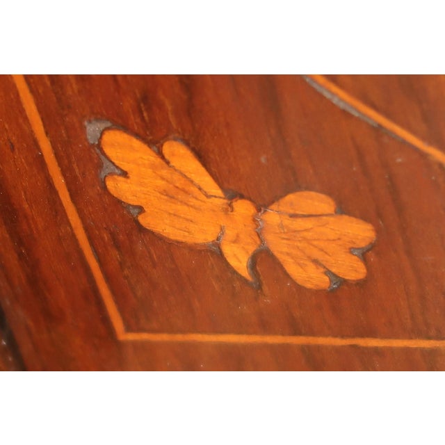 Antique Art Nouveau Wall Shelf c.1900, Butterfly Shaped Marquetry Shelf, Floral Inlay, French Belle Époque For Sale - Image 13 of 14