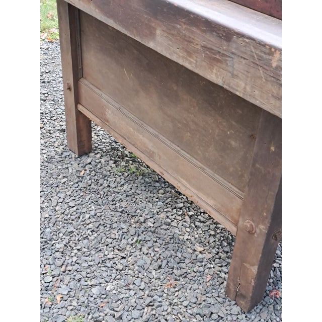 Antique Industrial Carpenters Workbench Kitchen Island For Sale - Image 13 of 14