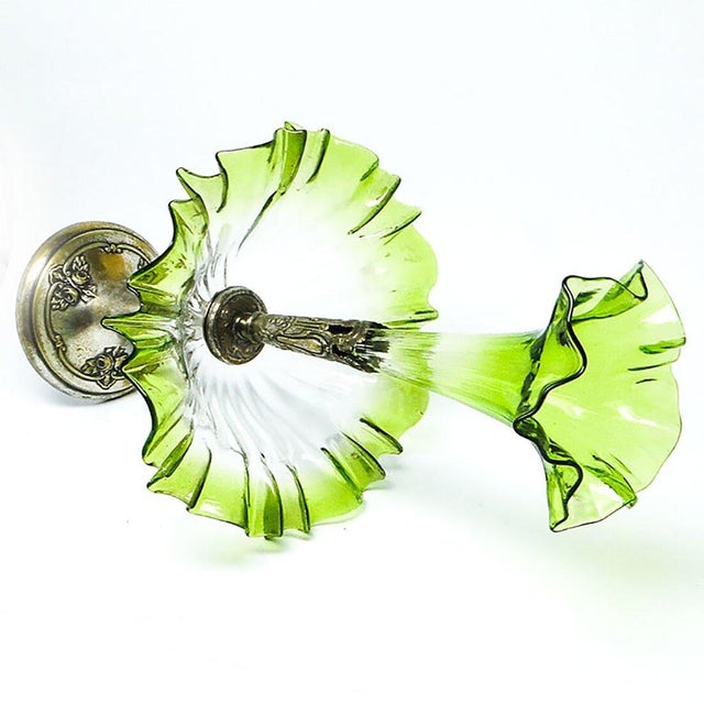 Art Nouveau Fruit Bowl on Stand with Flute Vase, 1900s For Sale - Image 9 of 12
