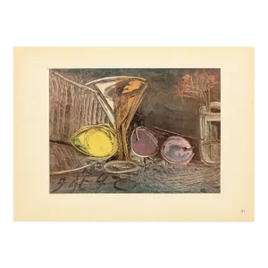 1946 After Pablo Picasso "Still Life", Second Edition Period Parisian Offset Lithograph