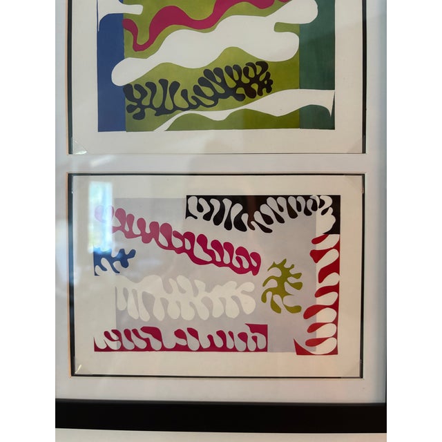 1990s Matisse Postcard Prints From the Jazz Series Circa 1947 Lagoon I II & III Framed Matted For Sale - Image 5 of 8