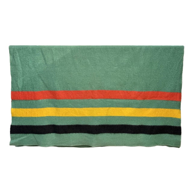 1940s Orrlaskan Pure Wool Striped Blanket by Orr Felt & Blanket Co. For Sale