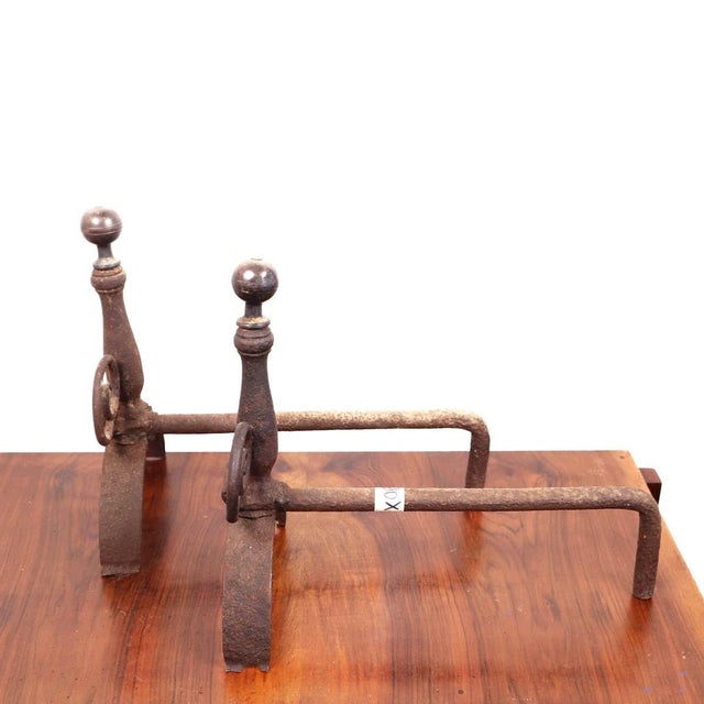 Wrought Iron Andirons, Set of 2 For Sale - Image 6 of 8