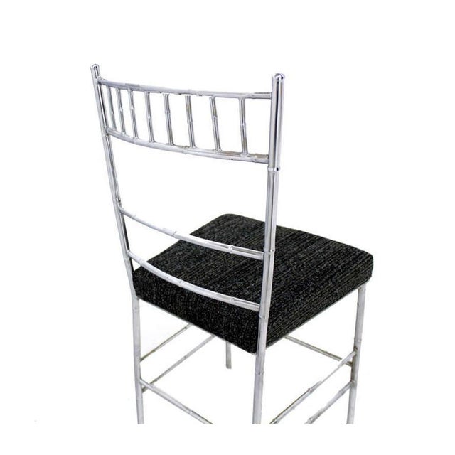 Milo Baughman Set of Four Mid-Century Modern Faux Bamboo Chrome Designer Dining Chairs MINT! For Sale - Image 4 of 8