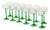 Vintage Alsace Wine Glasses with Green Stems from Luminarc, 1970s, Set of 12 For Sale