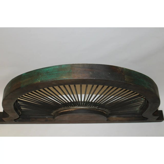 Dark Green Arch With Fan Ironwork XLG For Sale - Image 8 of 13