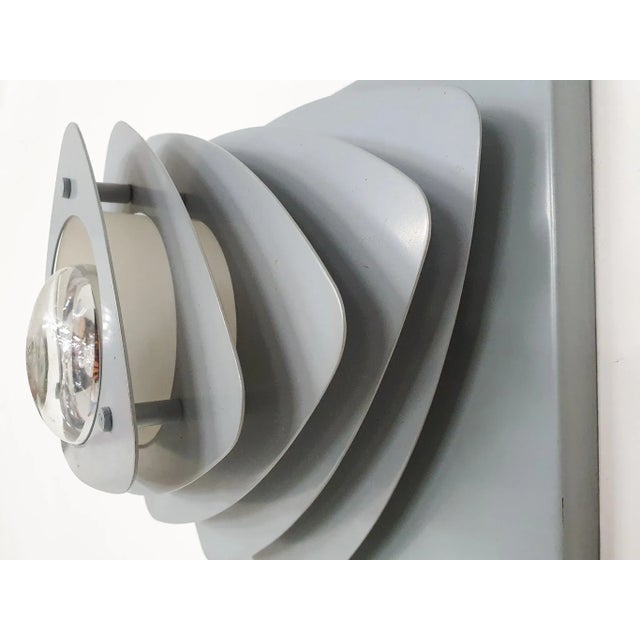 Mid-Century Grey Metal Wall Light, the Netherlands, 1960s For Sale - Image 6 of 9