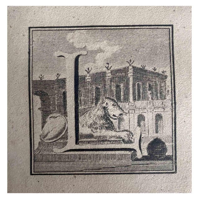 Antiquities of herculaneum - letter of the alphabet l, from the series "antiquities of herculaneum", is an etching on...
