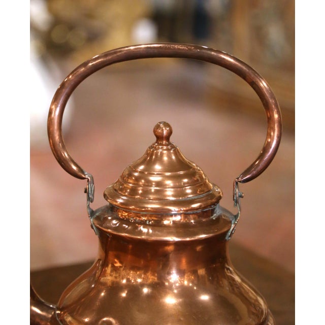 French 19th Century French Hand-Hammered Copper Tea Kettle With Swing Handle For Sale - Image 3 of 12