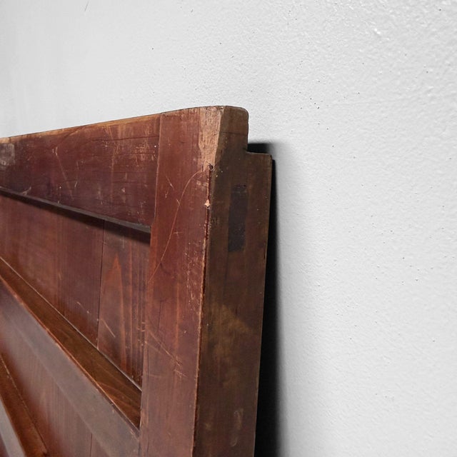 Brown Japanese Wooden Door Panel, 1890s For Sale - Image 8 of 10