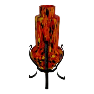 Early 1900’s Orange and Multi Color Czech Art Glass Vase