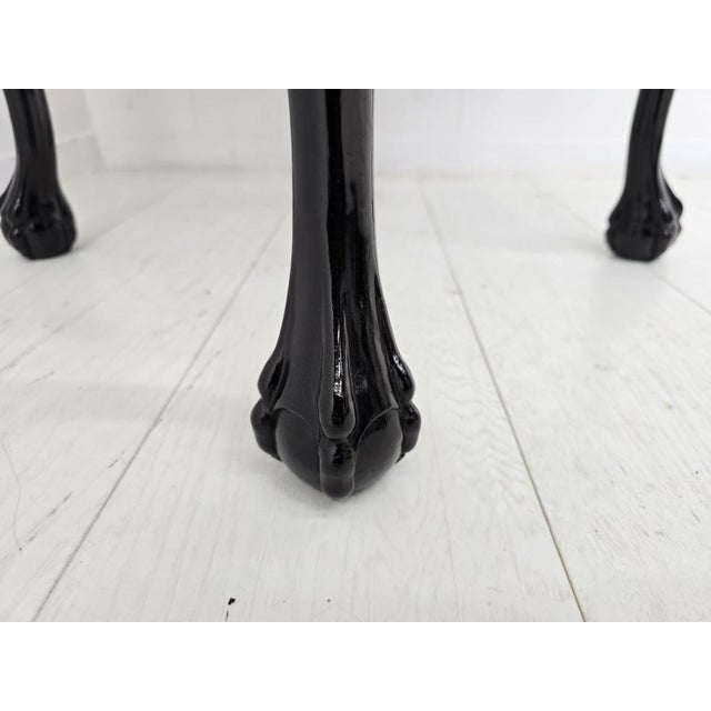 Black Hollywood Regency Side Table with Eagle Carvings, 1940s For Sale - Image 8 of 10