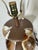 Mid Century Modern Brown White Drip Glaze Pottery Lamp For Sale - Image 4 of 12