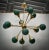 Early 21st Century Mid-Century Spherical Green Glass and Brass Sputnik Chandelier, 2000s For Sale - Image 5 of 8