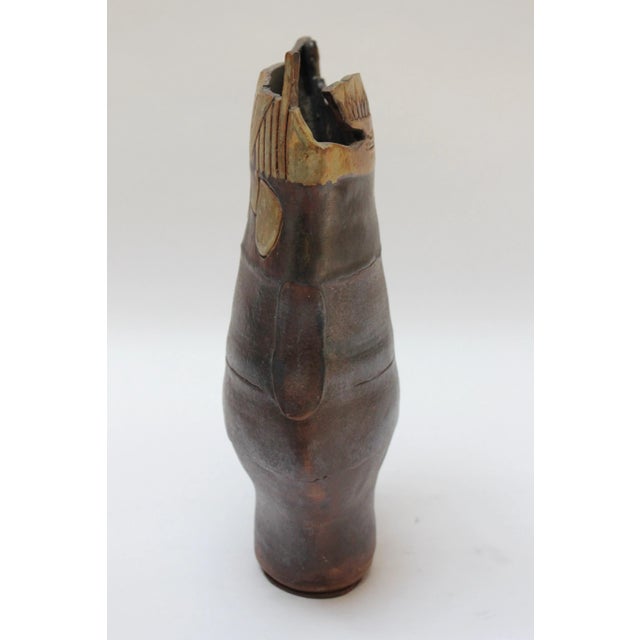 Mid-Century Modern Vintage Studio Stoneware Sculptural Vase For Sale - Image 3 of 13