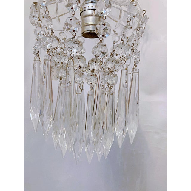 1950s Vintage 1950s Layered Chandelier With Cut Glass Dish For Sale - Image 5 of 6