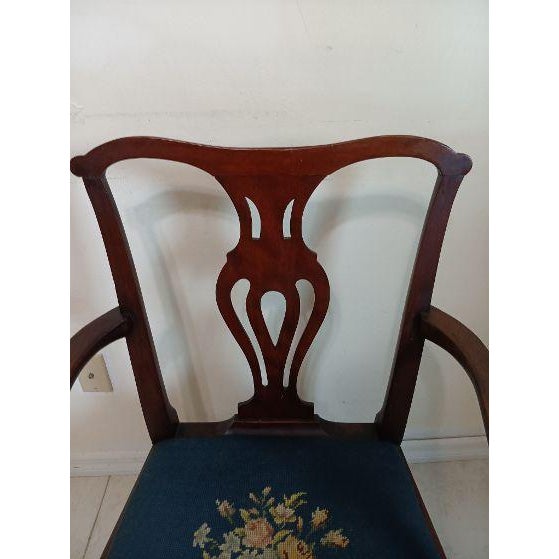 1960s Chippendale Style Mahogany Armchair For Sale - Image 11 of 11