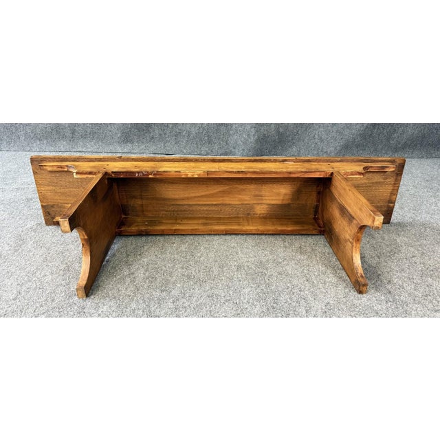 Vintage Pegged Maple Bench For Sale - Image 11 of 11