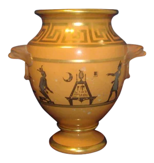 1810 English Regency Davenport Chalcedony Pottery with Egyptian Revival Hieroglyphics in Black Silhouette Urn or Vase