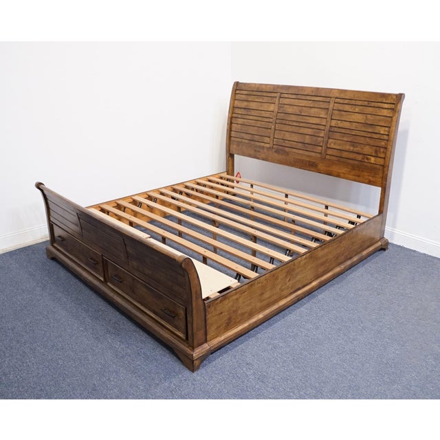 Coaster Furniture Elk Grove Collection Rustic Farmhouse King Size Bed W. Storage Drawers - Vintage Bourbon Finish 203891 For Sale - Image 4 of 14
