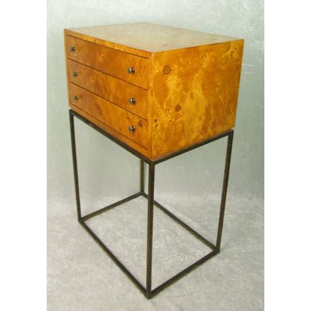 Mid 20th Century Milo Baughman Style Small 3 Drawer Jewelry Chest For Sale - Image 10 of 18