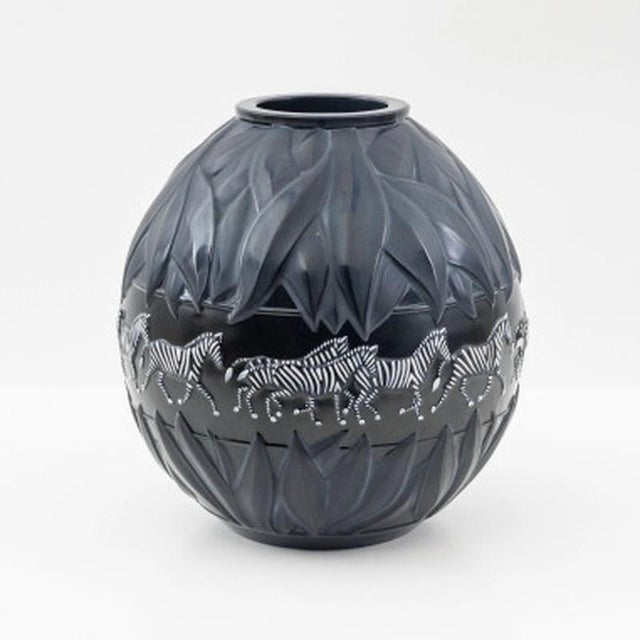 Tanzania Zebra Vase by Marie Claude Lalique, 1991 For Sale - Image 6 of 6