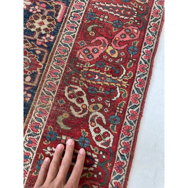 Textile 1920's Antique Halvai Bidjar Boteh Border With Lime Green Runner Rug 3.6 X 17.7 For Sale - Image 7 of 12