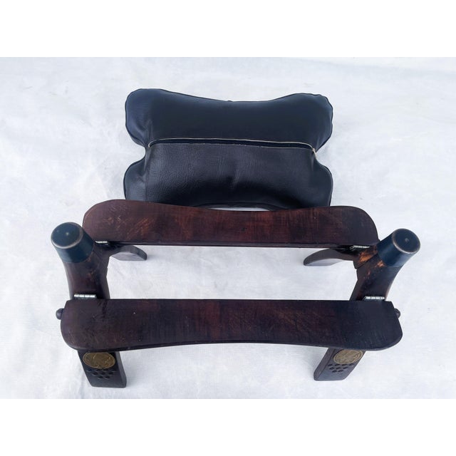 Brown Vintage Camel Saddle Ottoman in Leather, 1960s For Sale - Image 8 of 16