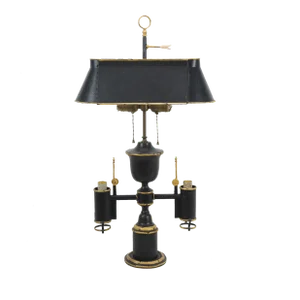 Vintage Metal Art Deco Double Lamp Base Lamp