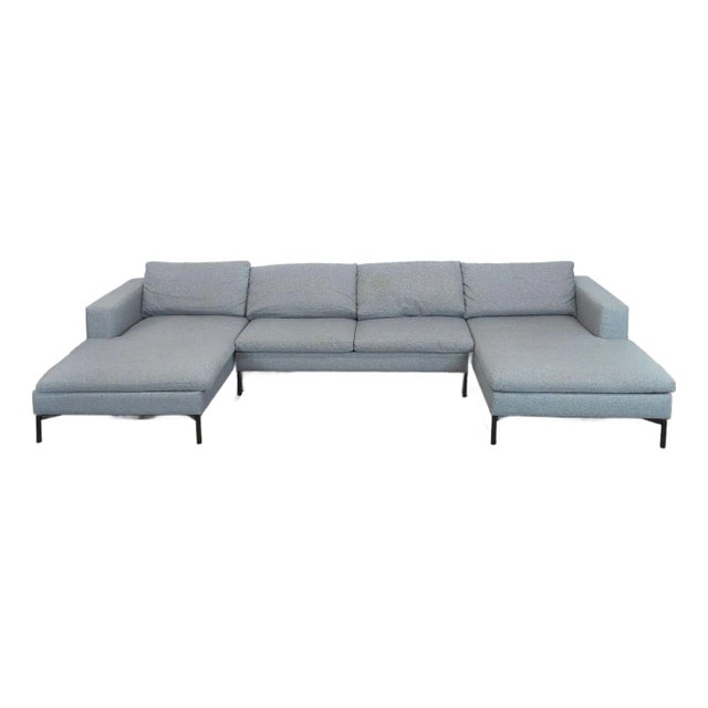 Blu Dot New Standard 3-Piece Upholstered Sectional With Modern Design For Sale