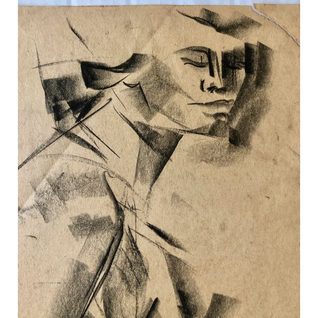 Mid-Century Charcoal Cubist Female Nude For Sale In Miami - Image 6 of 12
