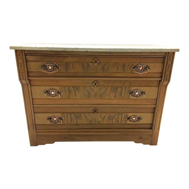 19th C. Mahogany & Marble Chest For Sale