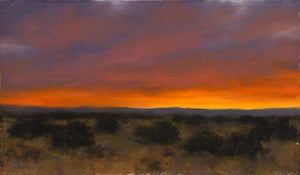 Colorful Evening by Stephen Day | Oil on canvas mounted to gator foam depicting a sunset landscape.
