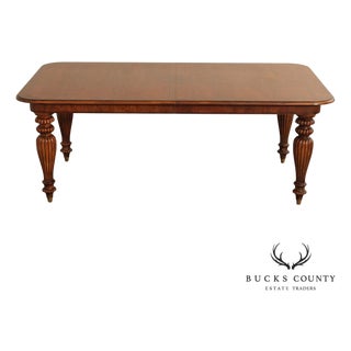 Henredon Somerton Banded Mahogany Rectangular Dining Table With Fluted Legs For Sale